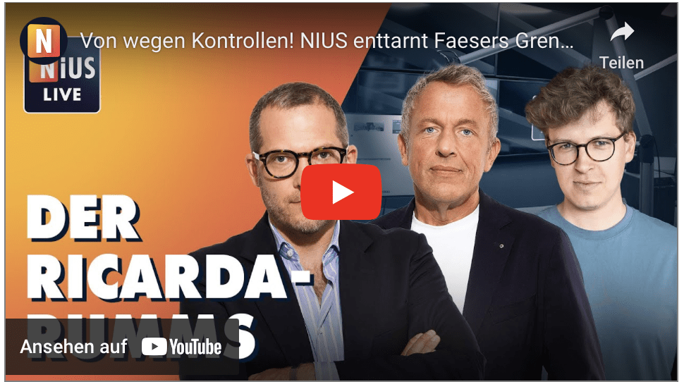 Von wegen Kontrollen! NIUS enttarnt Faesers Grenzbetrug | NIUS Live am 26. September 2024
