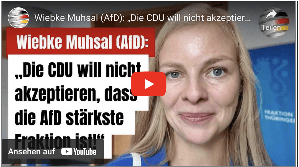 Wiebke Muhsal (AfD): „Die CDU will nicht akzeptieren, dass die AfD stärkste Fraktion ist!“