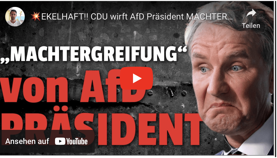 EKELHAFT!! CDU wirft AfD Präsident MACHTERGREIFUNG vor