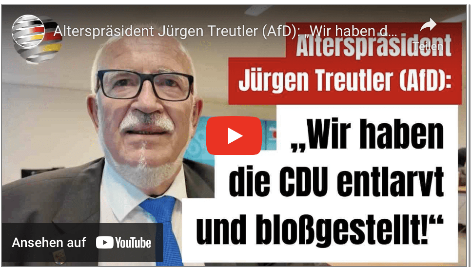 Alterspräsident Jürgen Treutler (AfD): „Wir haben die CDU entlarvt und bloßgestellt!“