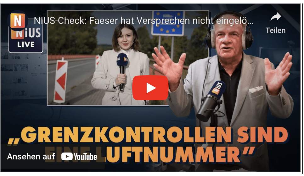 NIUS-Check: Faeser hat Versprechen nicht eingelöst | NIUS Live vom 27. September 2024