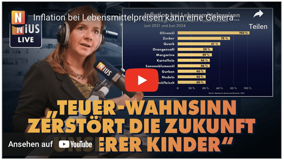Inflation bei Lebensmittelpreisen kann eine Generation zerstören | NIUS Live vom 24. September 2024