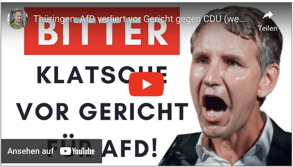 Thüringen: AfD verliert vor Gericht gegen CDU (wegen Landtagspräsident)