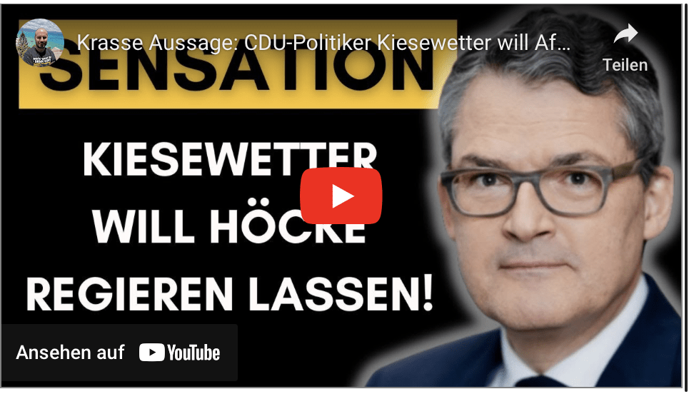 Krasse Aussage: CDU-Politiker Kiesewetter will AfD+BSW in Thüringen!