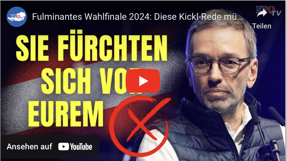 Fulminantes Wahlfinale 2024: Diese Kickl-Rede müssen alle sehen!