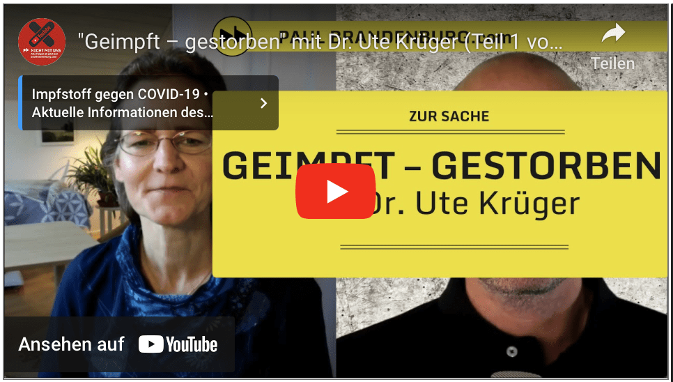 „Geimpft – gestorben“ mit Dr. Ute Krüger (Teil 1 von 2)