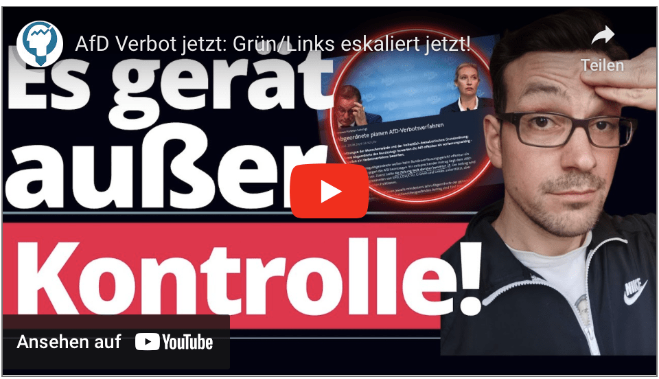 AfD Verbot jetzt: Grün/Links eskaliert jetzt!