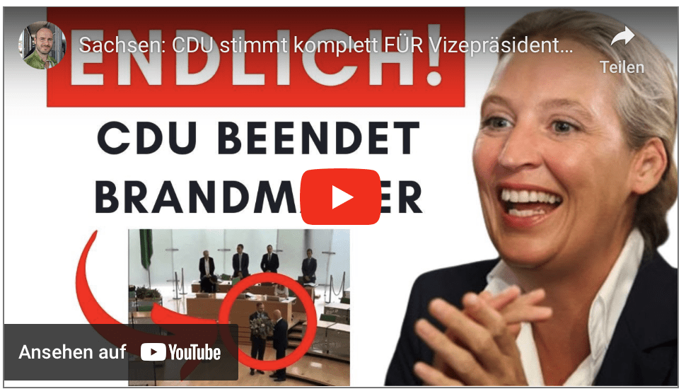 Sachsen: CDU stimmt komplett FÜR Vizepräsidenten der AfD!