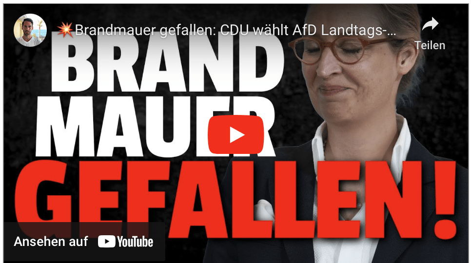 Brandmauer gefallen: CDU wählt AfD Landtags-Vizepräsident!