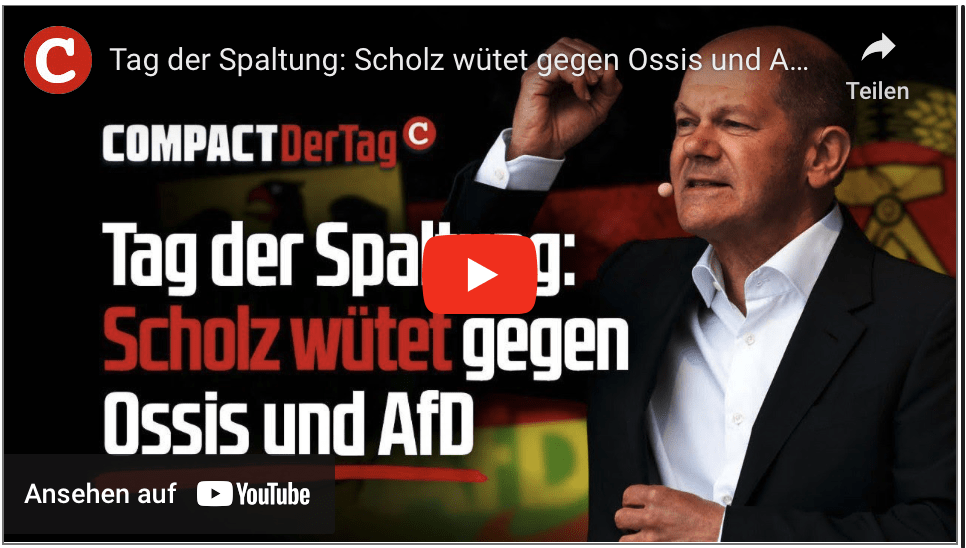 Tag der Spaltung: Scholz wütet gegen Ossis und AfD!
