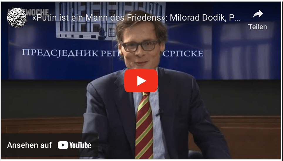 «Putin ist ein Mann des Friedens»: Milorad Dodik, Präsident der Republika Srpska, über den Krieg!