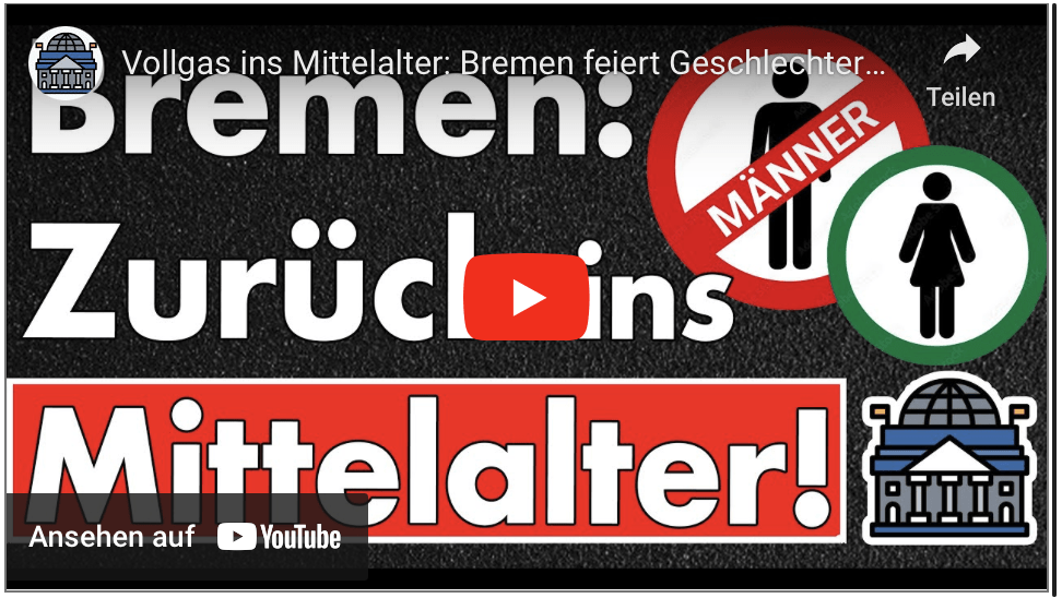 Vollgas ins Mittelalter: Bremen feiert Geschlechtertrennung, Saudi-Arabien hat sie abgeschafft!