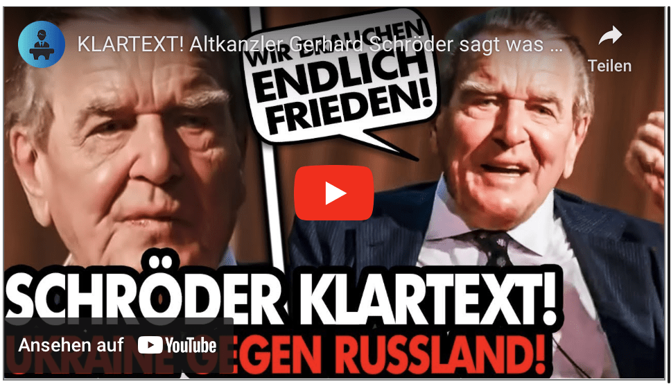 KLARTEXT! Altkanzler Gerhard Schröder sagt was WIR ALLE denken!