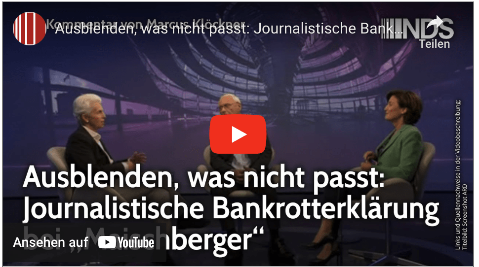 Ausblenden, was nicht passt: Journalistische Bankrotterklärung bei „Maischberger“ | NDS-Podcast