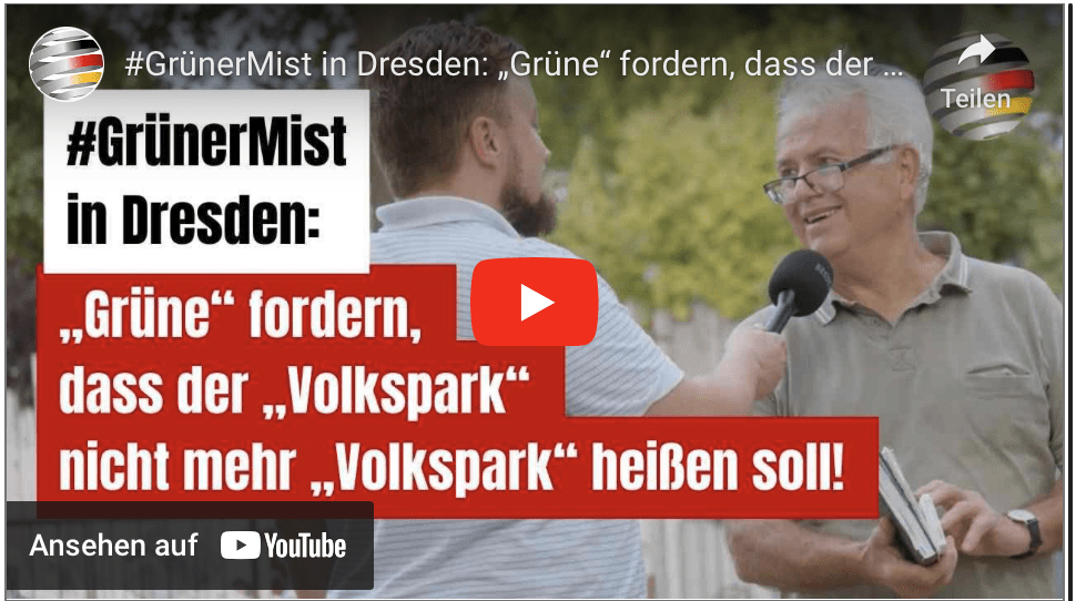 #GrünerMist in Dresden: „Grüne“ fordern, dass der „Volkspark“ nicht mehr „Volkspark“ heißen soll!