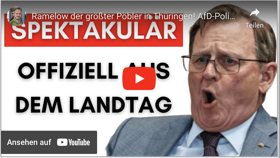 Ramelow der größter Pöbler in Thüringen! AfD-Politiker auf Platz 2!