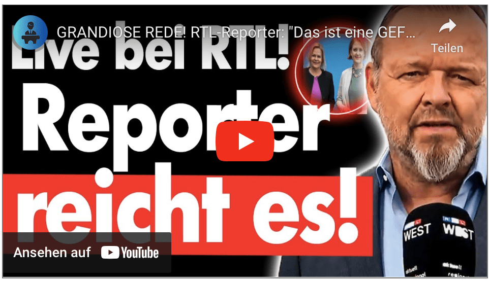 GRANDIOSE REDE! RTL-Reporter: „Das ist eine GEFAHR für die Meinungsfreiheit!“