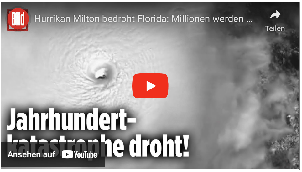 Hurrikan Milton bedroht Florida: Millionen werden evakuiert