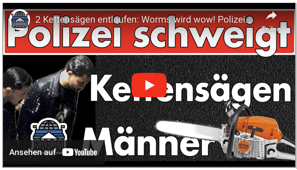 2 Kettensägen entlaufen: Worms wird wow! Polizei schweigt zu Kettensägen-Diebstahl!