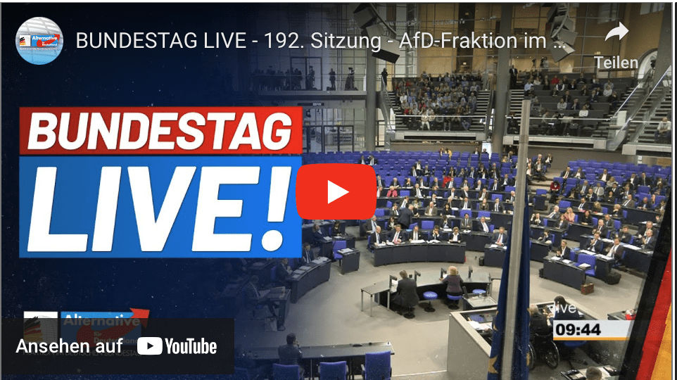 BUNDESTAG LIVE – 192. Sitzung – AfD-Fraktion im Bundestag