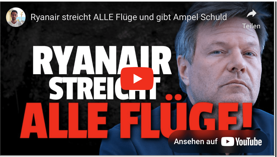 Ryanair streicht ALLE Flüge und gibt Ampel Schuld!