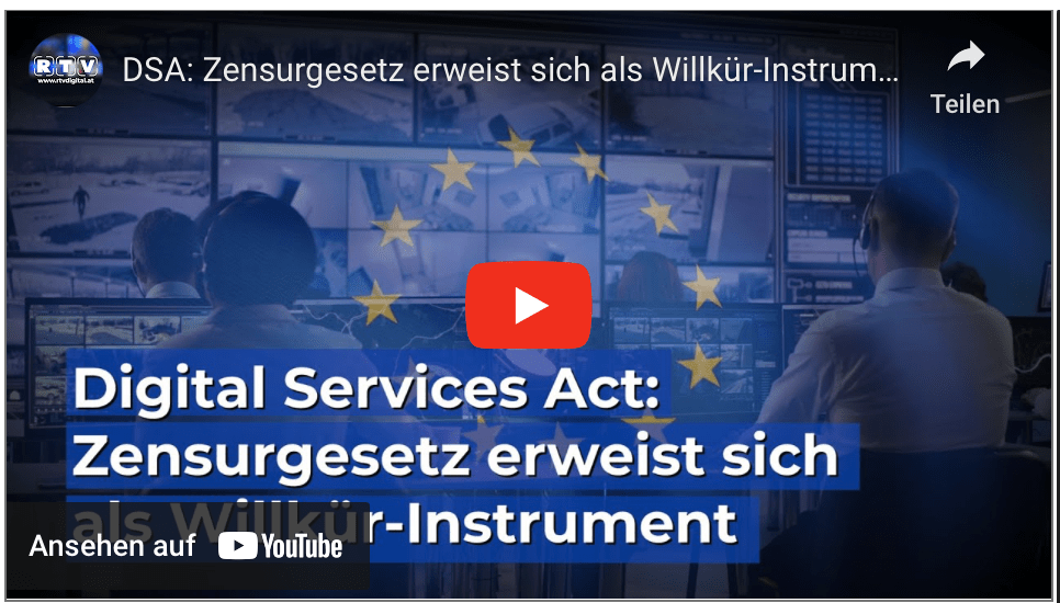 DSA: Zensurgesetz erweist sich als Willkür-Instrument!