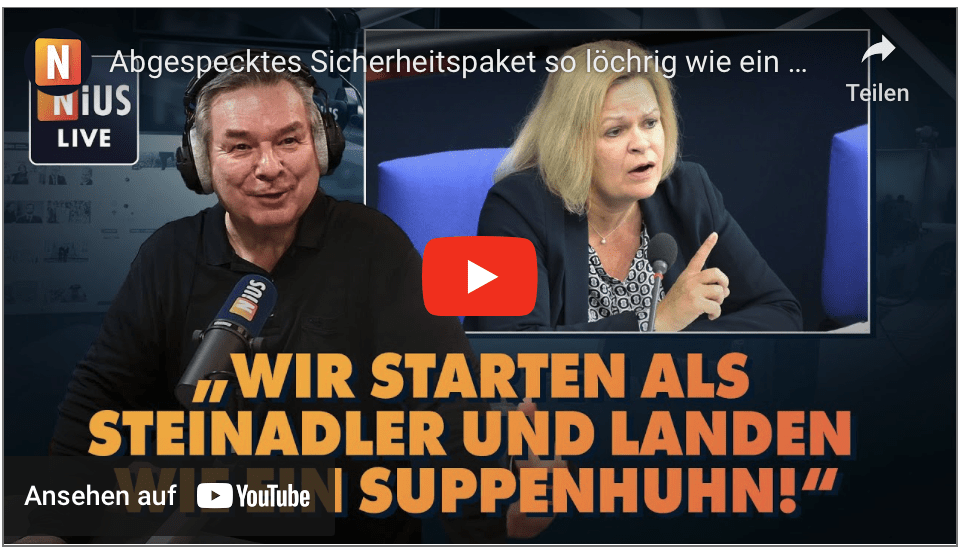 Abgespecktes Sicherheitspaket so löchrig wie ein Schweizer Käse | NIUS Live vom 14. Oktober 2024