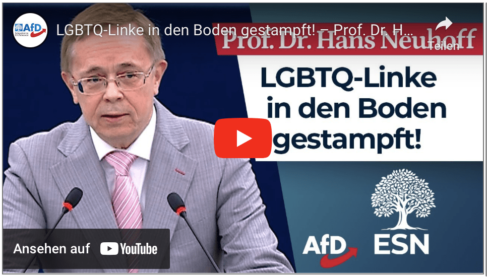 LGBTQ-Linke in den Boden gestampft! – Prof. Dr. Hans Neuhoff (AfD)
