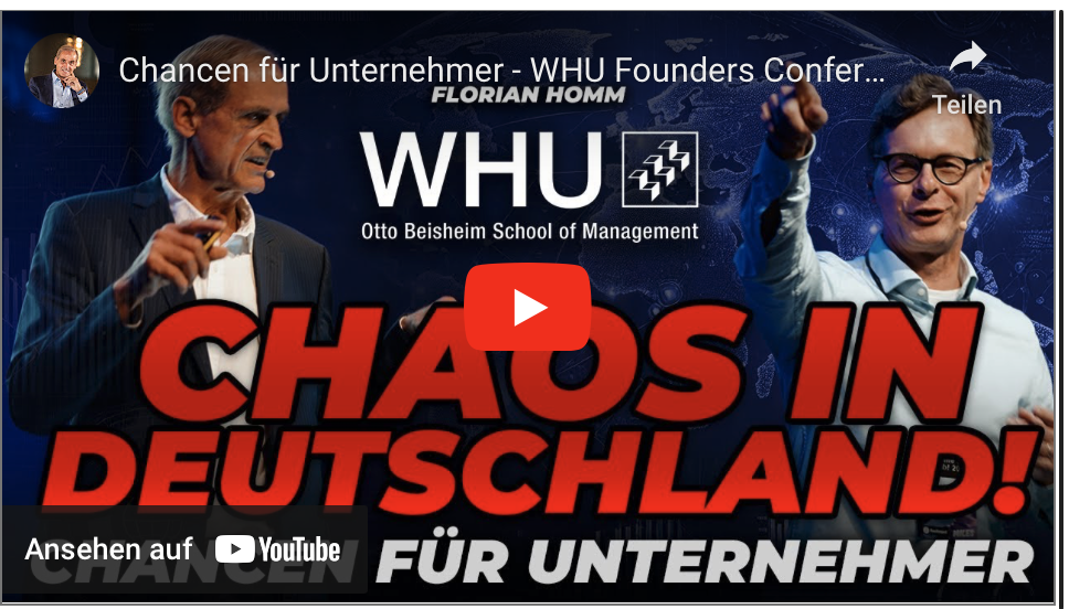 Chancen für Unternehmer – WHU Founders Conference 2024 Florian Homm!