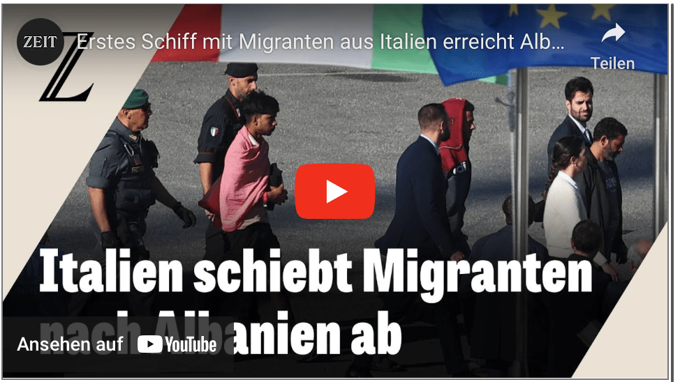 Erstes Schiff mit Migranten aus Italien erreicht Albanien