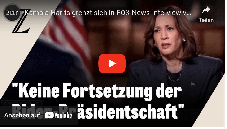 Kamala Harris grenzt sich in FOX-News-Interview von Joe Biden ab