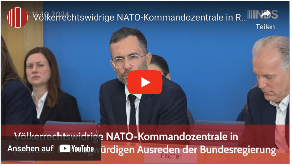 Völkerrechtswidrige NATO-Kommandozentrale in Rostock? Die fragwürdigen Ausreden der Bundesregierung!