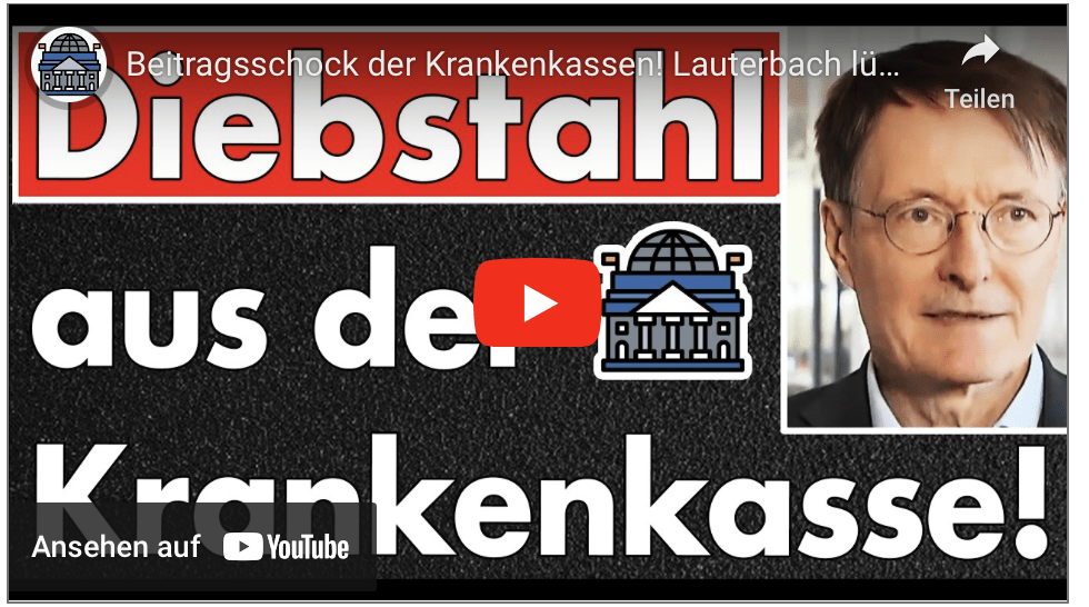 Beitragsschock der Krankenkassen! Lauterbach lügt sich alles schön. Bürgergeld plündert Krankenkasse!