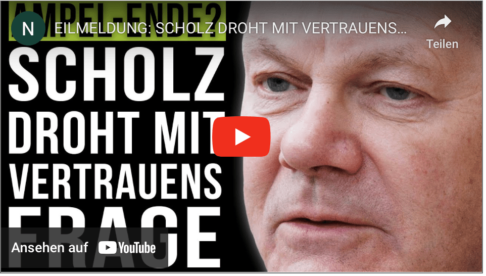 EILMELDUNG: SCHOLZ DROHT MIT VERTRAUENSFRAGE! AMPEL VOR DEM ENDE?!