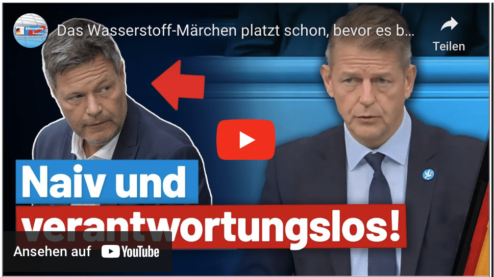 Das Wasserstoff-Märchen platzt schon, bevor es begonnen hat! Karsten Hilse- AfD-Fraktion Bundestag