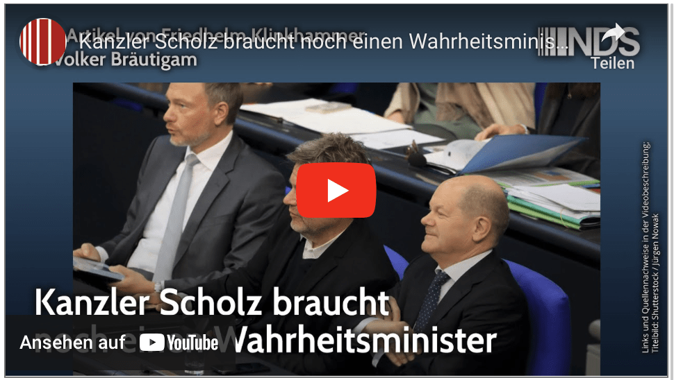 Kanzler Scholz braucht noch einen Wahrheitsminister