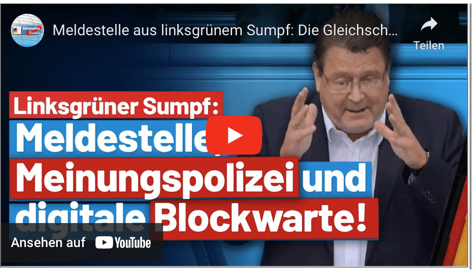 Meldestelle aus linksgrünem Sumpf: Die Gleichschaltung geht weiter!