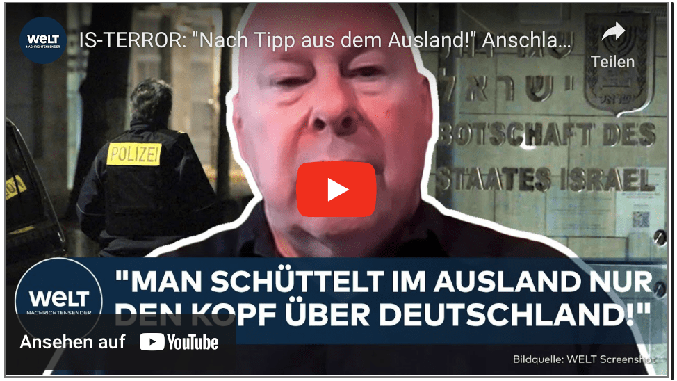 IS-TERROR: „Nach Tipp aus dem Ausland!“ Anschlag auf israelische Botschaft in Berlin verhindert!