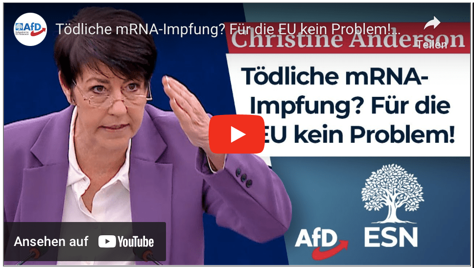 Tödliche mRNA-Impfung? Für die EU kein Problem! – Christine Anderson (AfD)