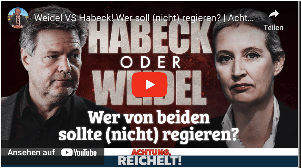 Weidel VS Habeck! Wer soll (nicht) regieren? | Achtung, Reichelt! vom 21.10.2024