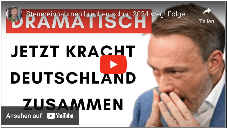 Steuereinnahmen brechen schon 2024 weg! Folgen der Rekord-Insolvenzen werden sichtbar!