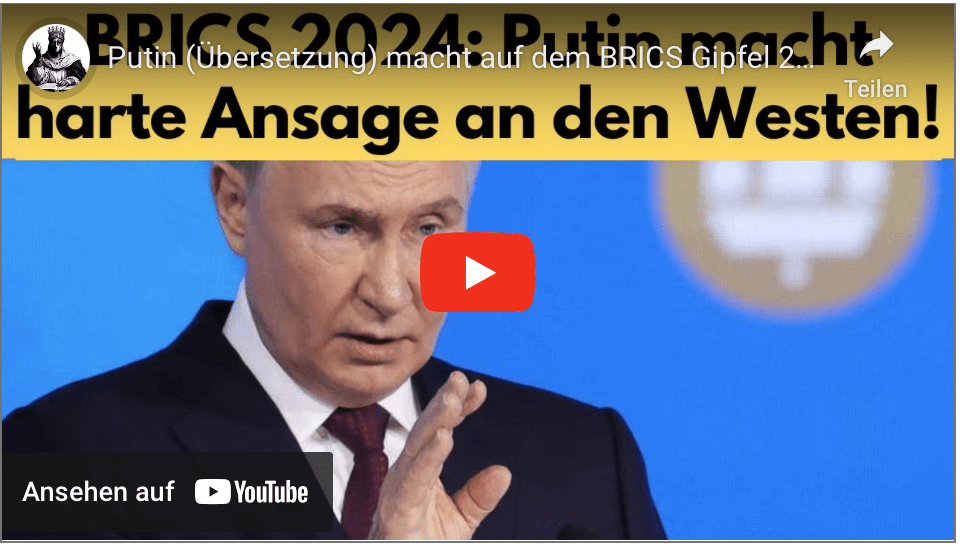 Putin (Übersetzung) macht auf dem BRICS Gipfel 2024 eine harte Ansage an den Westen!