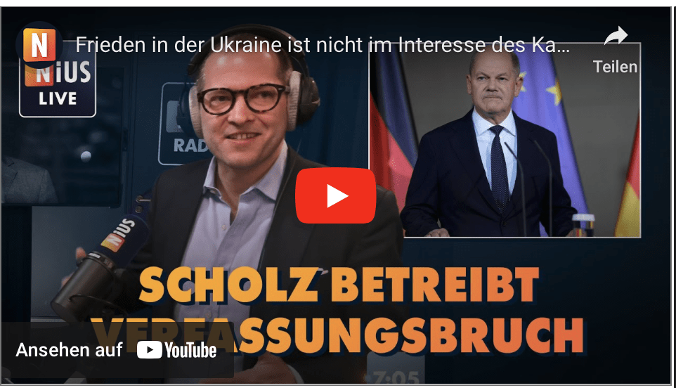 Frieden in der Ukraine ist nicht im Interesse des Kanzlers | NIUS Live vom 07. November 2024