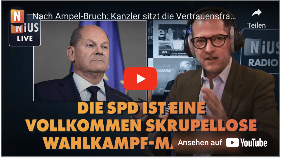 Nach Ampel-Bruch: Kanzler sitzt die Vertrauensfrage einfach aus! | NIUS Live vom 08. November 2024