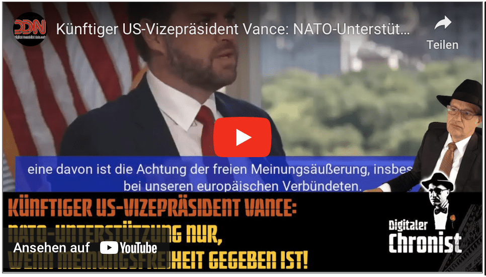 Künftiger US-Vizepräsident Vance: NATO-Unterstützung nur, wenn Meinungsfreiheit gegeben ist!
