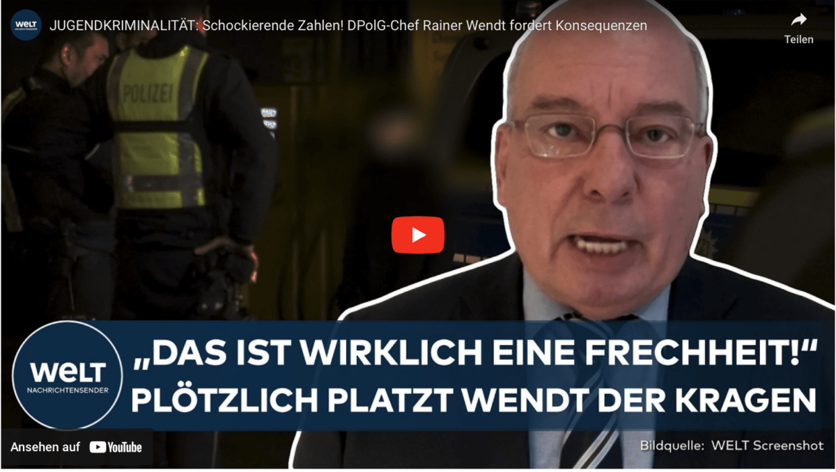 JUGENDKRIMINALITÄT: Schockierende Zahlen! DPolG-Chef Rainer Wendt fordert Konsequenzen