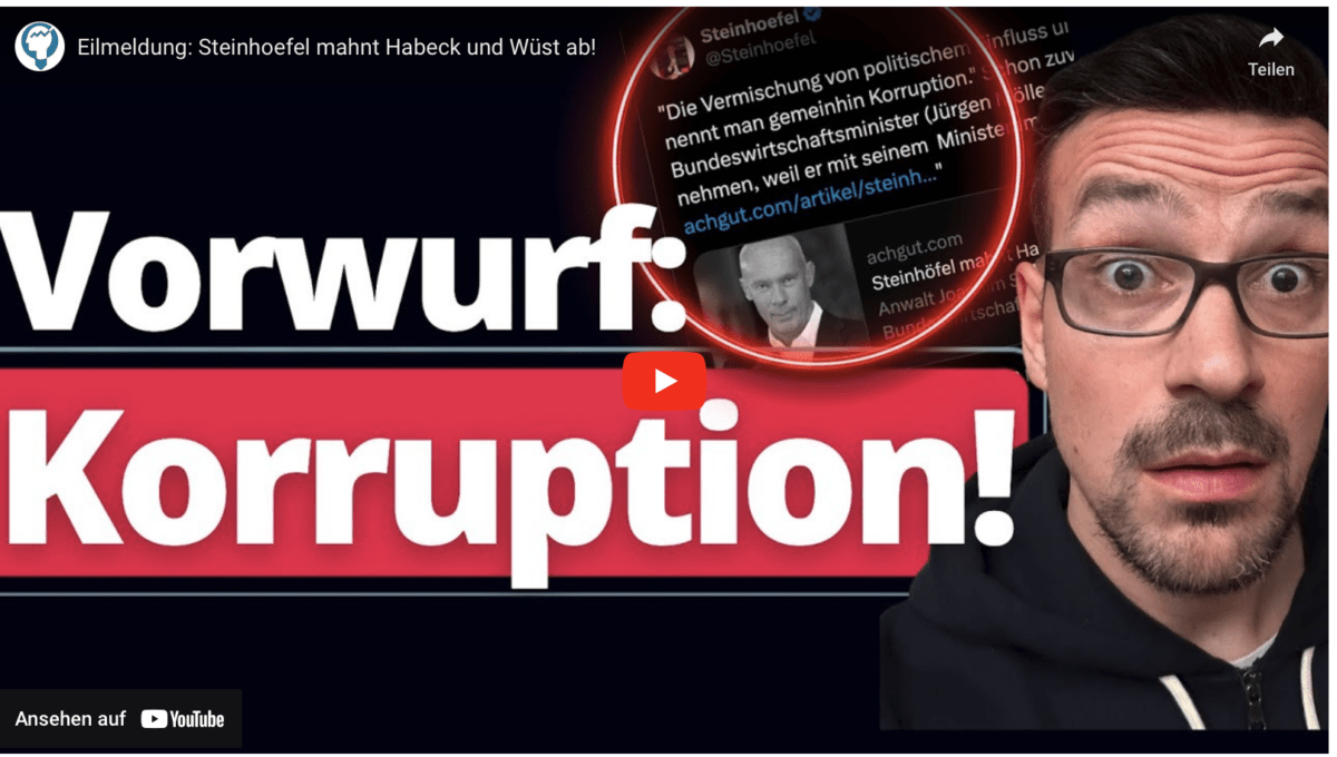 Eilmeldung: Steinhoefel mahnt Habeck und Wüst ab!