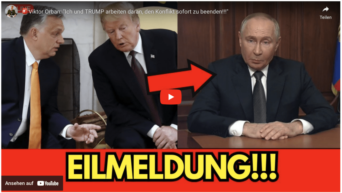 Viktor Orban: „Ich und TRUMP arbeiten daran, den Konflikt sofort zu beenden!!!“