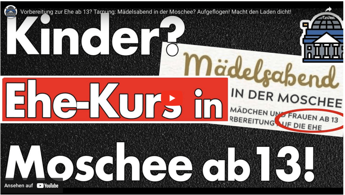 Vorbereitung zur Ehe ab 13? Tarnung: Mädelsabend in der Moschee? Aufgeflogen! Macht den Laden dicht!