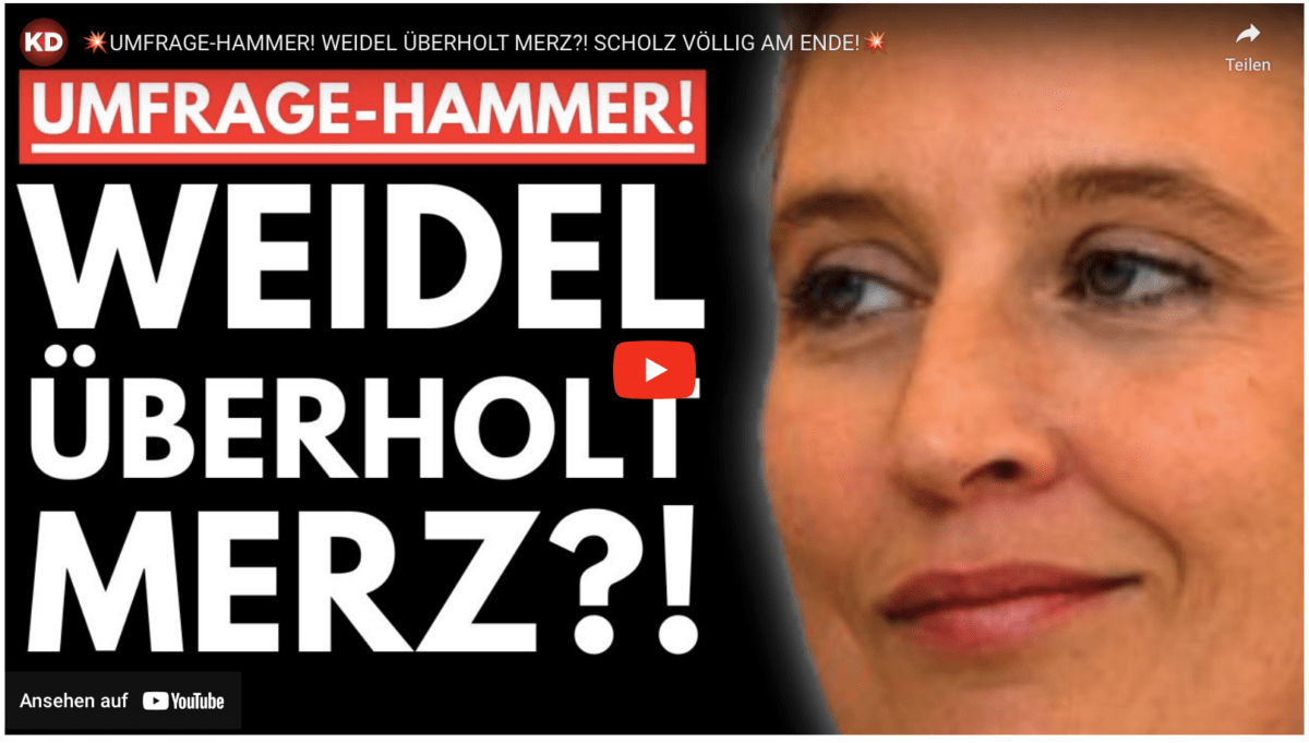 UMFRAGE-HAMMER! WEIDEL ÜBERHOLT MERZ?! SCHOLZ VÖLLIG AM ENDE!